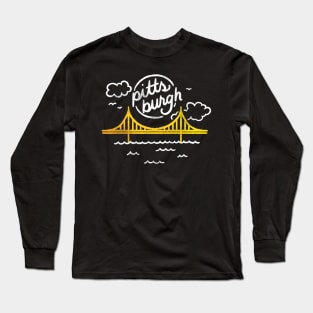 Pittsburgh Yellow Bridge Long Sleeve T-Shirt